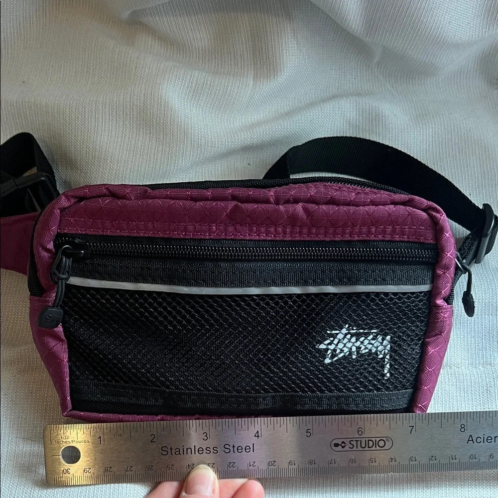 Stussy Diamond Ripstop Pouch Berry - Picture 12 of 14